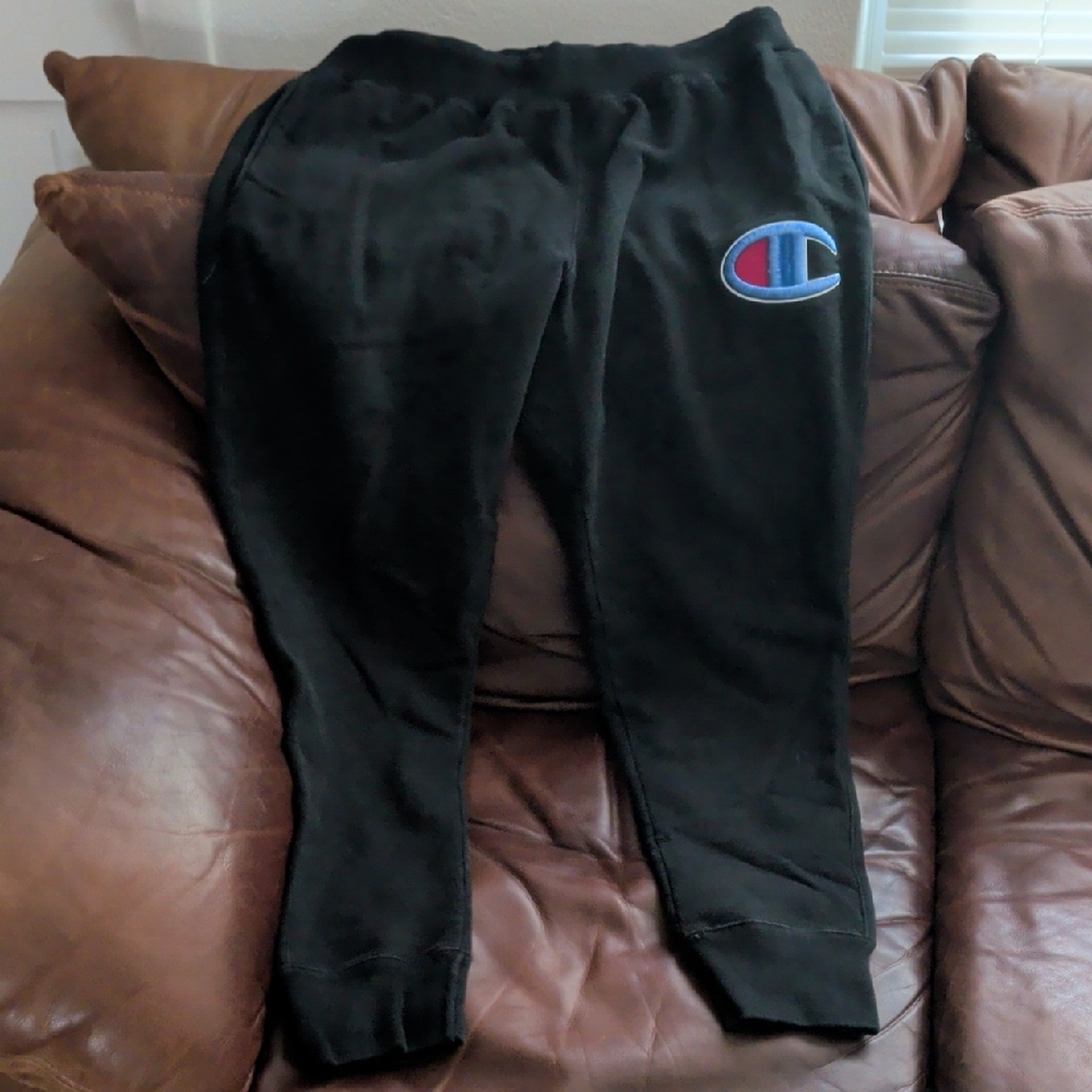 Champion Adult Men's Black Sweatpants with Logo
